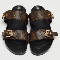 Louis Vuitton Brown Monogram Canvas Bom Dia Flats Size 38
