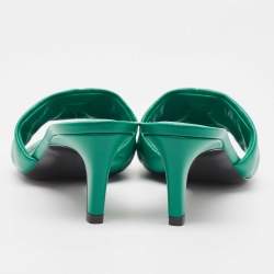 Louis Vuitton Green Leather Revival Slides Size 38