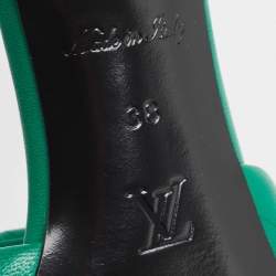 Louis Vuitton Green Leather Revival Slides Size 38