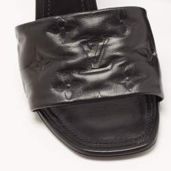 Louis Vuitton Black Leather Revival Mules Sandals Size 38