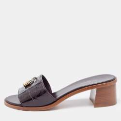 Louis Vuitton Amarante Patent Leather Lock It Sandals Size 40