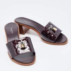 Louis Vuitton Amarante Patent Leather Lock It Sandals Size 40