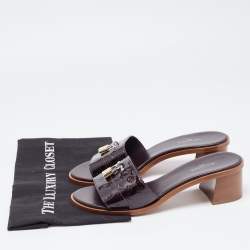 Louis Vuitton Amarante Patent Leather Lock It Sandals Size 40