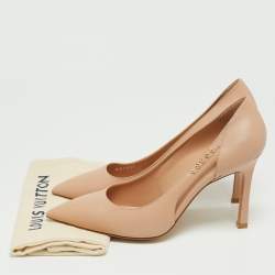 Pre Owned Louis Vuitton Light Pink Leather Pointed Toe Pumps Size 40