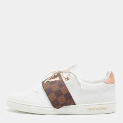 Louis Vuitton White/Monogram Canvas and Leather Frontrow Sneakers Size 40