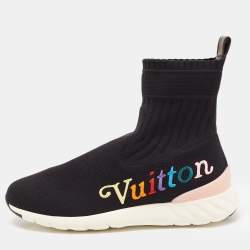 Louis Vuitton Black Knit Fabric Aftergame High Top Sneakers Size 40