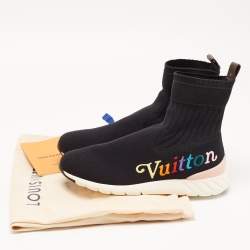 Louis Vuitton Black Knit Fabric Aftergame High Top Sneakers Size 40