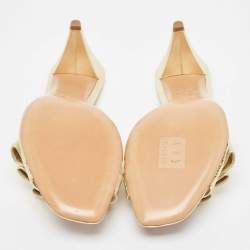 Louis Vuitton Gold Leather evening Slides Size 38.5
