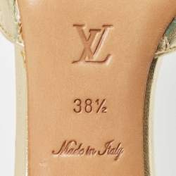Louis Vuitton Gold Leather evening Slides Size 38.5