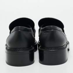 Pre Owned حذاء لوفرز لوي فيتون أكادمي جلد وكانفاس أسود مونوغرامي مقاس 39