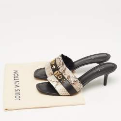 Louis Vuitton Tricolor Snakeskin Slide Sandals Size 37
