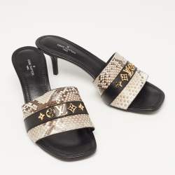 Louis Vuitton Tricolor Snakeskin Slide Sandals Size 37