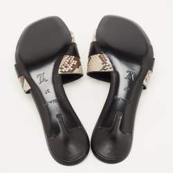 Louis Vuitton Tricolor Snakeskin Slide Sandals Size 37