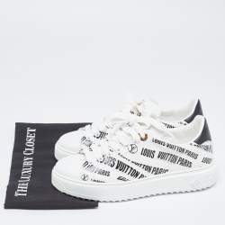 Louis Vuitton White/Black Leather Time Out Trainers Sneakers Size 38
