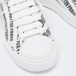 Louis Vuitton White/Black Leather Time Out Trainers Sneakers Size 38