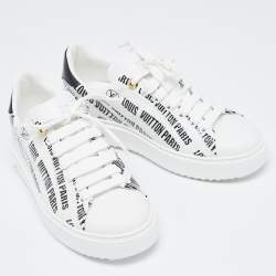 Louis Vuitton White/Black Leather Time Out Trainers Sneakers Size 38