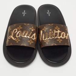 Louis Vuitton Brown Monogram Canvas Sunbath Flat Slides Size 41