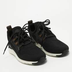 Pre Owned Louis Vuitton Black Knit Fabric Aftergame Sneakers Size 40