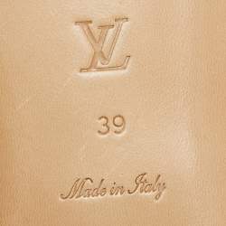 Louis Vuitton Beige Leather Slide Flats Size 39