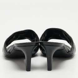 Pre Owned Louis Vuitton Black Leather Revival Slides Size  40