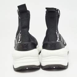 Pre Owned Louis Vuitton Black Knit Fabric Sock Sneakers Size 39