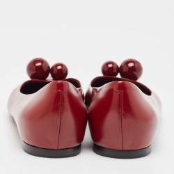 Louis Vuitton Burgundy Leather Betty Ballet Flats Size 39.5