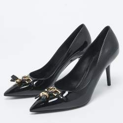 Louis Vuitton Black Patent Leather Pointed Toe Pumps Size 40