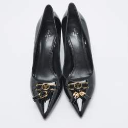 Louis Vuitton Black Patent Leather Pointed Toe Pumps Size 40