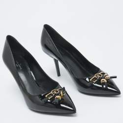 Louis Vuitton Black Patent Leather Pointed Toe Pumps Size 40