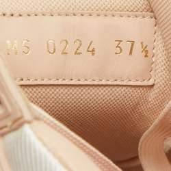Pre Owned Louis Vuitton Pink/Cream Nubuck Leather LV Trainer Sneakers Size 37.5