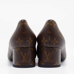 Pre Owned Louis Vuitton Brown Monogram Canvas Madeleine Pumps Size 38.5 