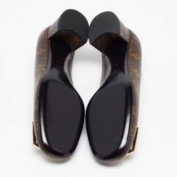 Pre Owned Louis Vuitton Brown Monogram Canvas Madeleine Pumps Size 38.5 