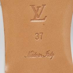 Louis Vuitton White Monogram Embossed Leather Revival Flat Slides Size 37