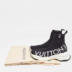 Louis Vuitton Black Knit Fabric Run 55 Sneakers Size 38.5