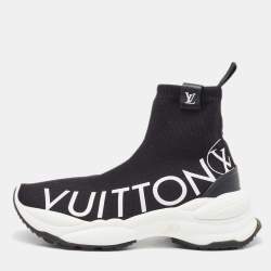 Louis Vuitton Black Knit Fabric Run 55 Sneakers Size 38.5