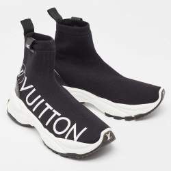 Louis Vuitton Black Knit Fabric Run 55 Sneakers Size 38.5