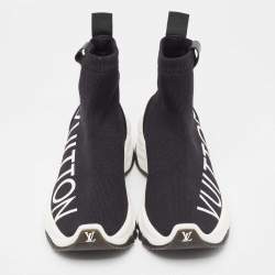 Louis Vuitton Black Knit Fabric Run 55 Sneakers Size 38.5