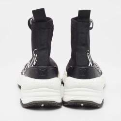 Louis Vuitton Black Knit Fabric Run 55 Sneakers Size 38.5