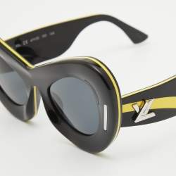Pre Owned Louis Vuitton Black/Yellow Z0835W Michelle Cat Eye Sunglasses