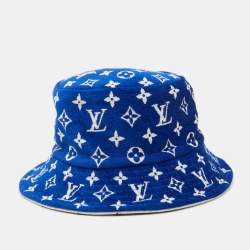 مملوكة مسبقًا Louis Vuitton Bleu Monogram Velvet LV Match Bucket Hat M