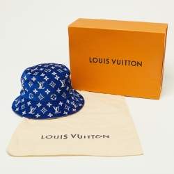 مملوكة مسبقًا Louis Vuitton Bleu Monogram Velvet LV Match Bucket Hat M