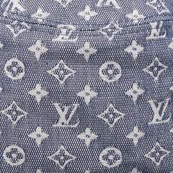 Pre Owned Louis Vuitton Blue Bobbygram Denim Bucket Hat M