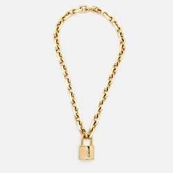 Pre Owned Louis Vuitton  LV Edge  Cadenas  Gold Tone Necklace