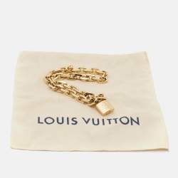 Pre Owned Louis Vuitton  LV Edge  Cadenas  Gold Tone Necklace