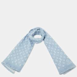 Louis Vuitton Blue Monogram Cotton & Wool My Daily Denim Shawl