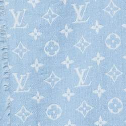 Louis Vuitton Blue Monogram Cotton & Wool My Daily Denim Shawl