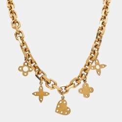 مملوكة مسبقًا Louis Vuitton Hide and Seek Resin Gold Tone Necklace