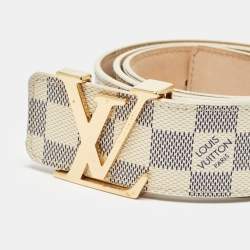Pre Owned Louis Vuitton Damier Azur Canvas LV Initiales Belt 95 CM