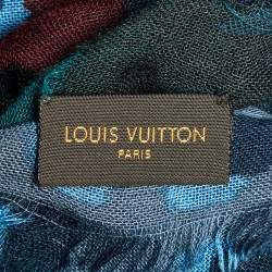Pre Owned Louis Vuitton Multicolor Leopard Print Cashmere & Silk Scarf