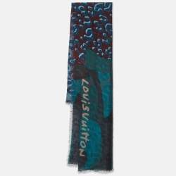 Pre Owned Louis Vuitton Multicolor Leopard Print Cashmere & Silk Scarf